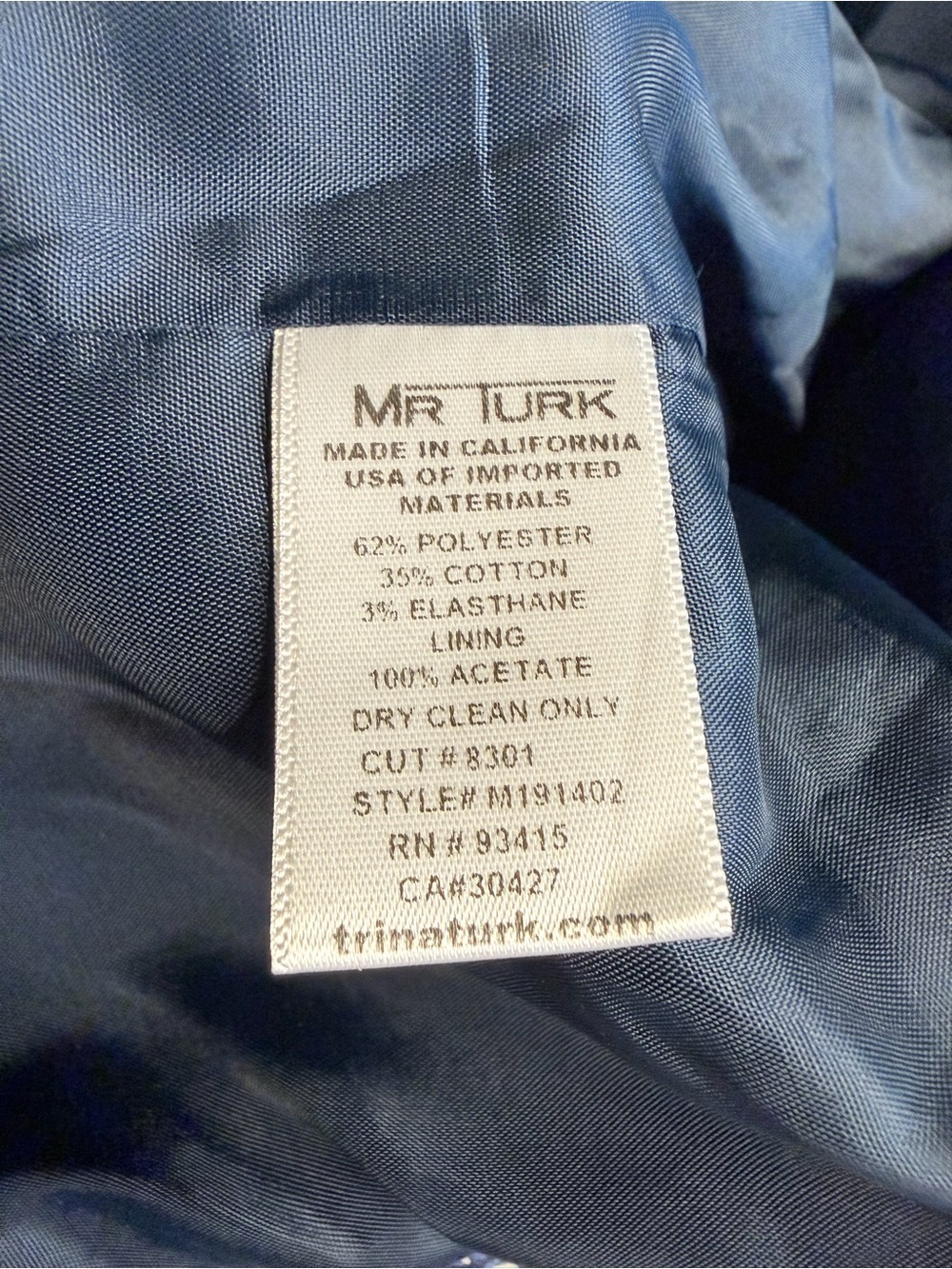Mr. Turk Geometric Pattern Blazer Sport Coat Jacket Blue White Pink Size 42 - Picture 4 of 7